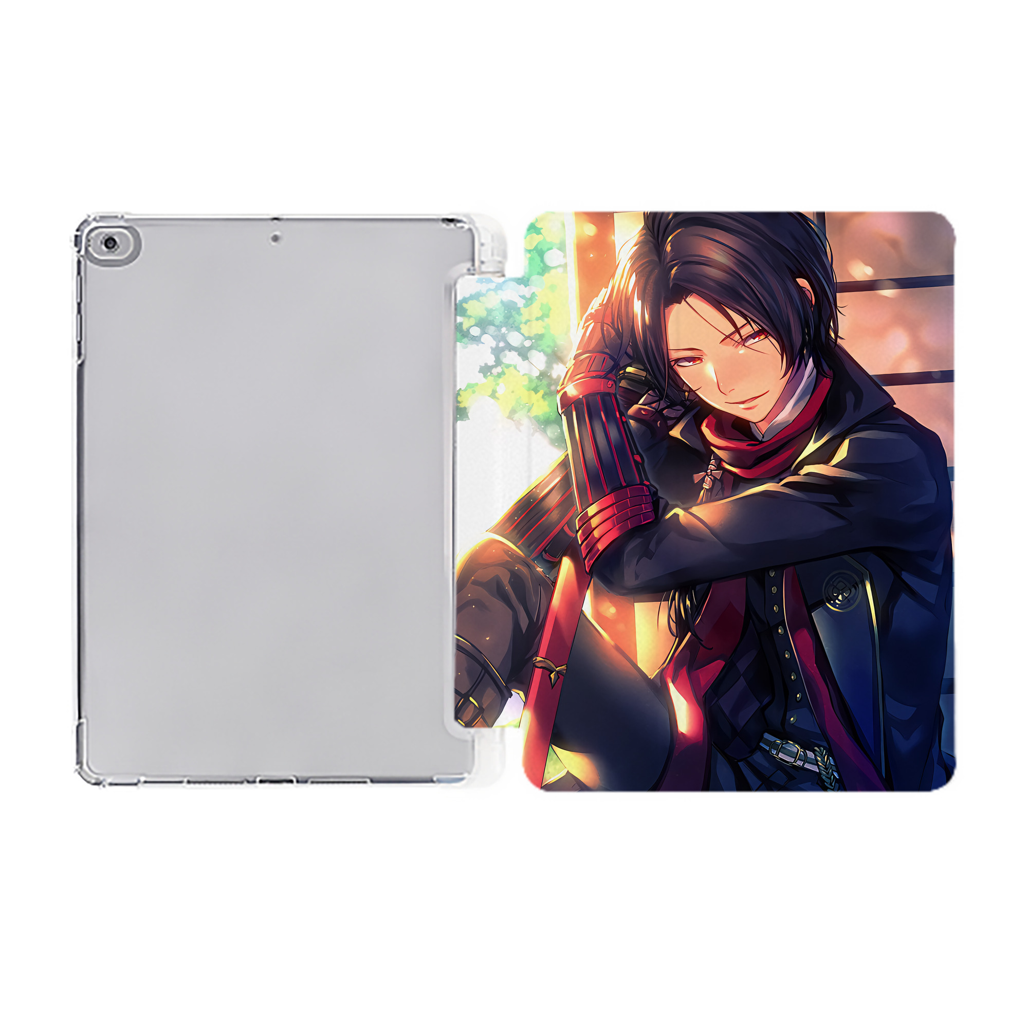 （画像用） 刀剣乱舞 Touken Ranbu IPad ケース ペン収納付き 三つ折りスタンド PUレザー×シリコン 対応機種9.5/10.5/10.9インチ